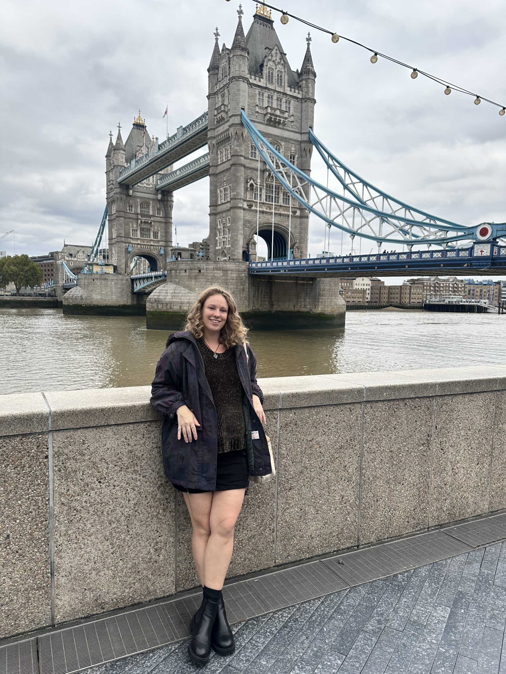 posing at the london bridge 