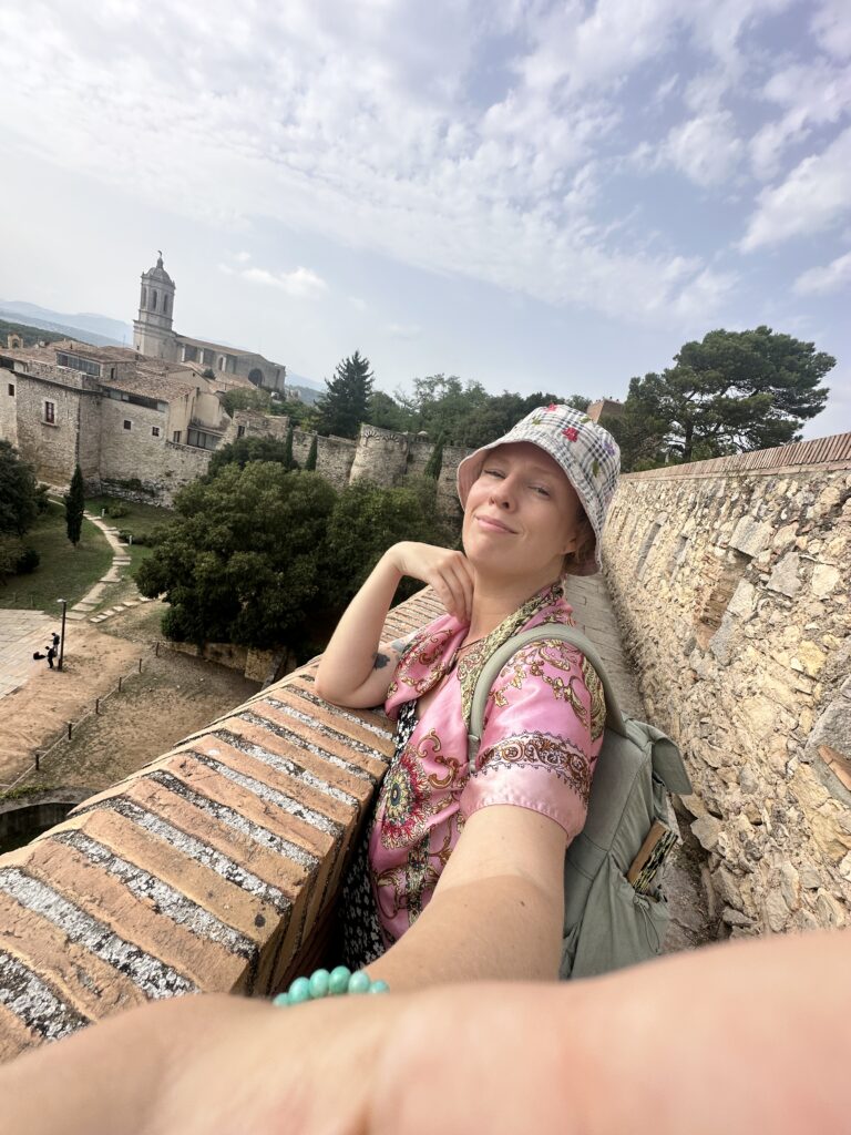 walking the girona city calls in spain