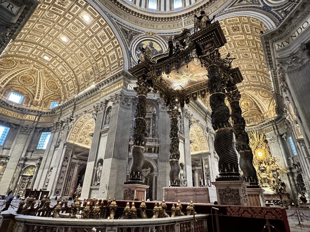 Interior of St. Peter's Basilica in Rome Italy