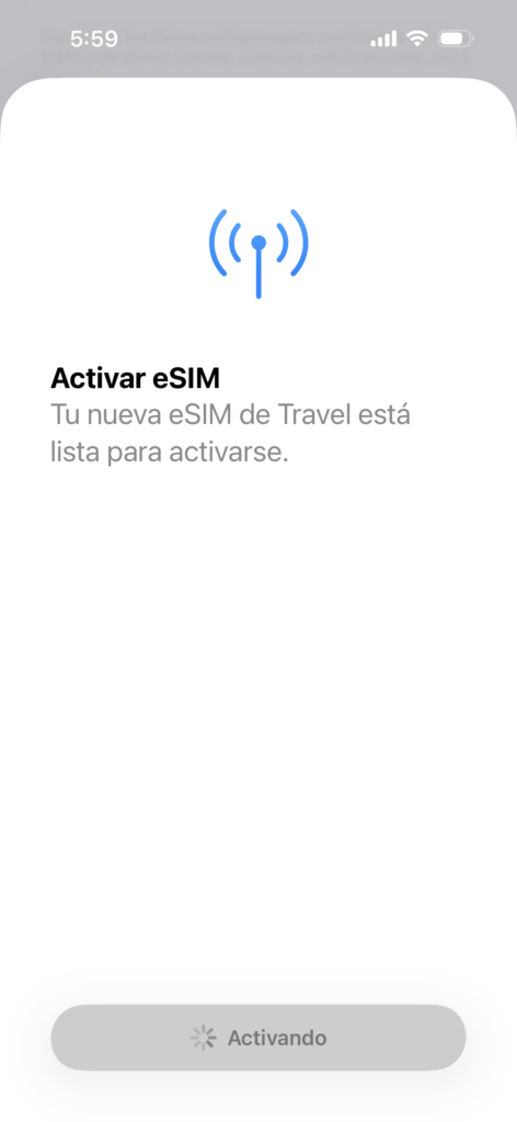 esim installation screenshot on iphone