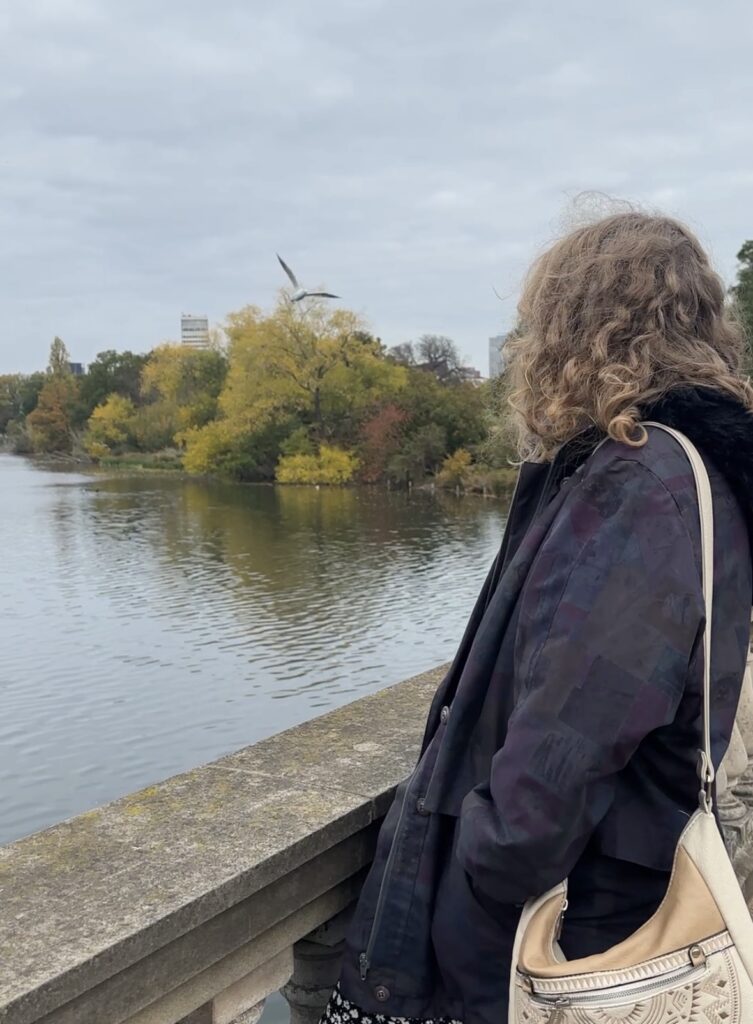 Standing over the lake in Hyde Park london 