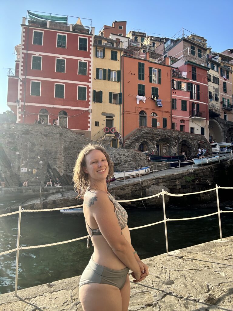 swimming at riomaggiore cinque terre italy