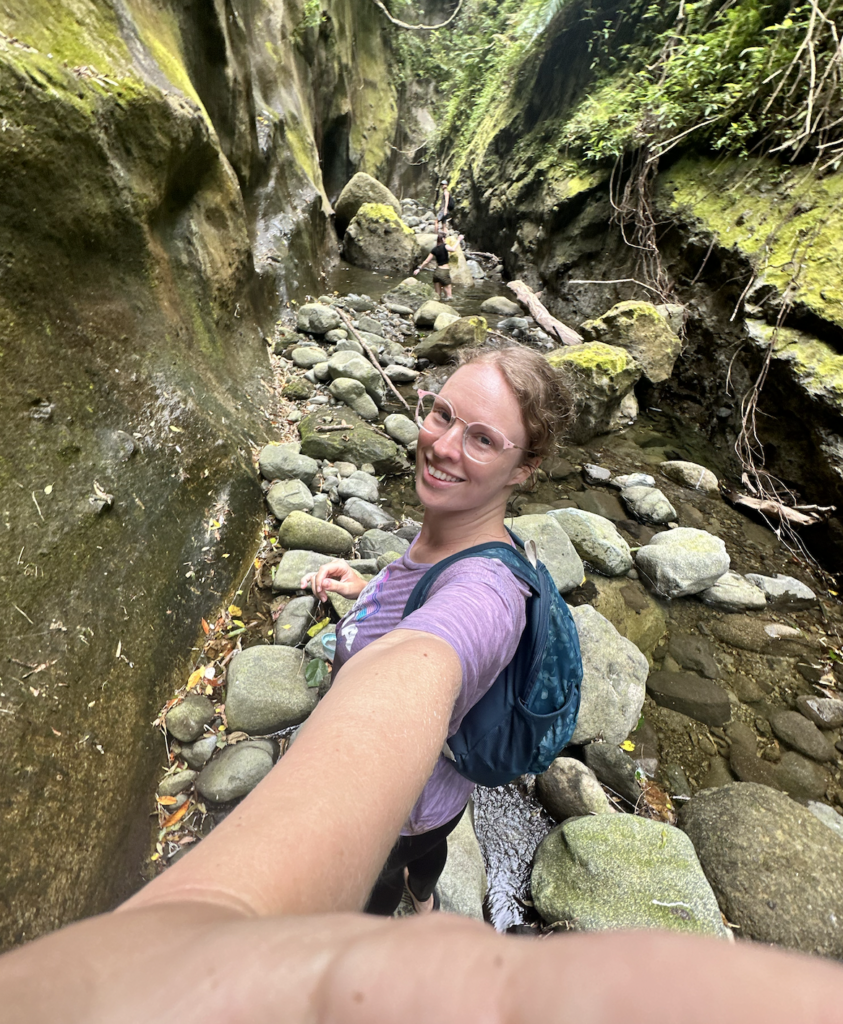 selfie at a canyon in taiwan river tracing outdoor adventure in taitung