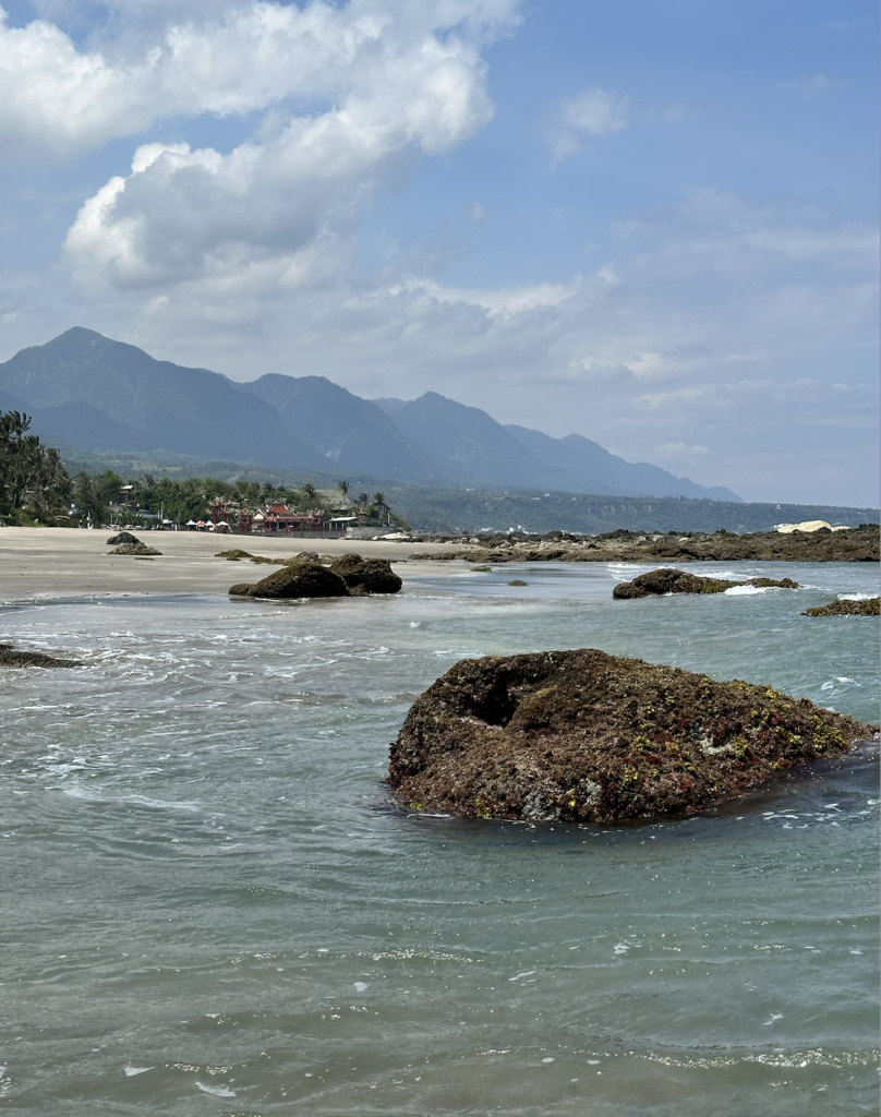 View of the mountains in Taitung at Shanyuan beach for swimming taitung outdoor spot hidden gem