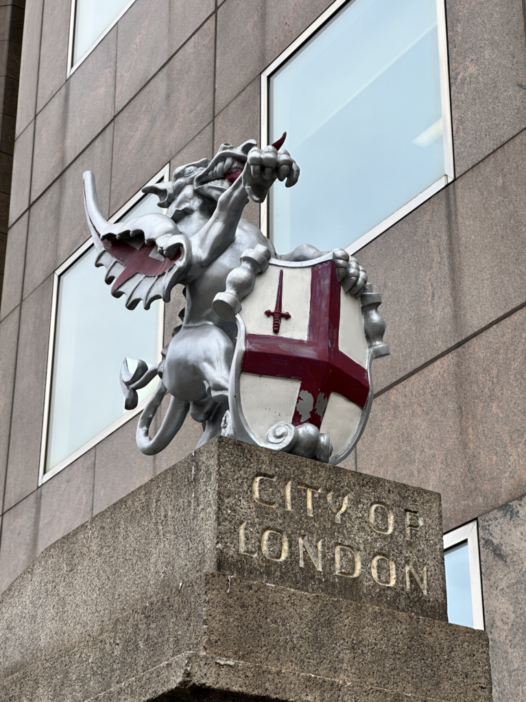 city of London entrance gates dragon symbol of london