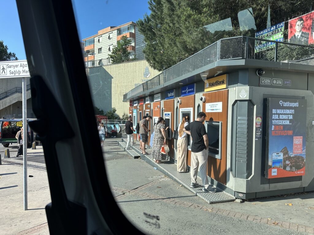 ATMs outside of haciosman station in Istanbul by Life Park Shuttles