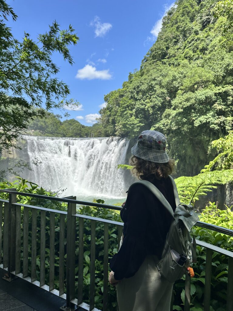 shifen waterfall in taiwan on a sunny day