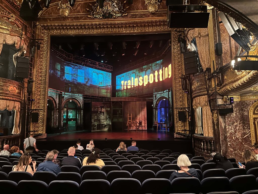 trainspotting at the haymarket theatre in london pre-show stage with today tix tickets making it one of the cheap things to do in london