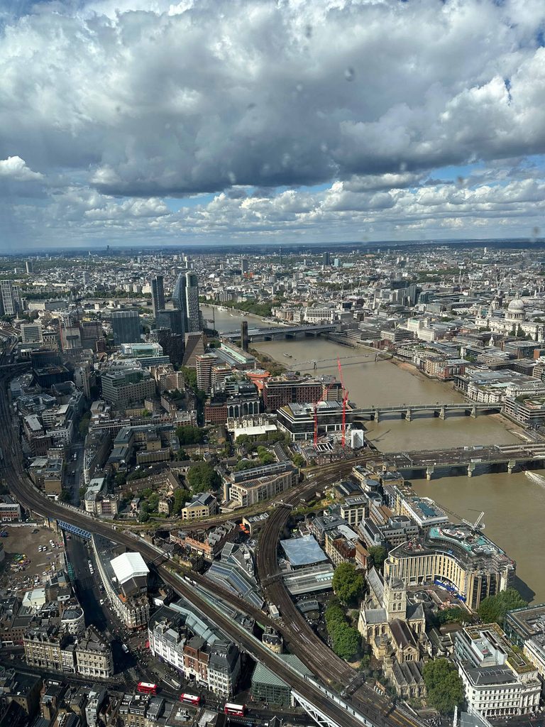 view of the city of london and river thames from the shard