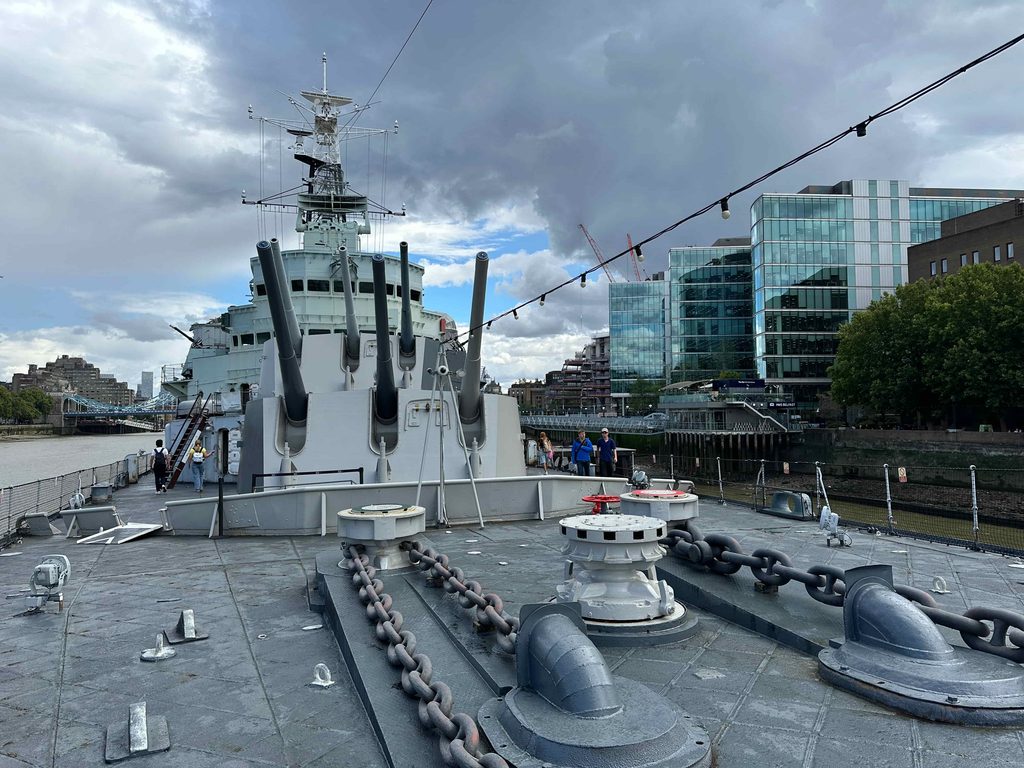 aboard the HMS Belfast in London on the river thames