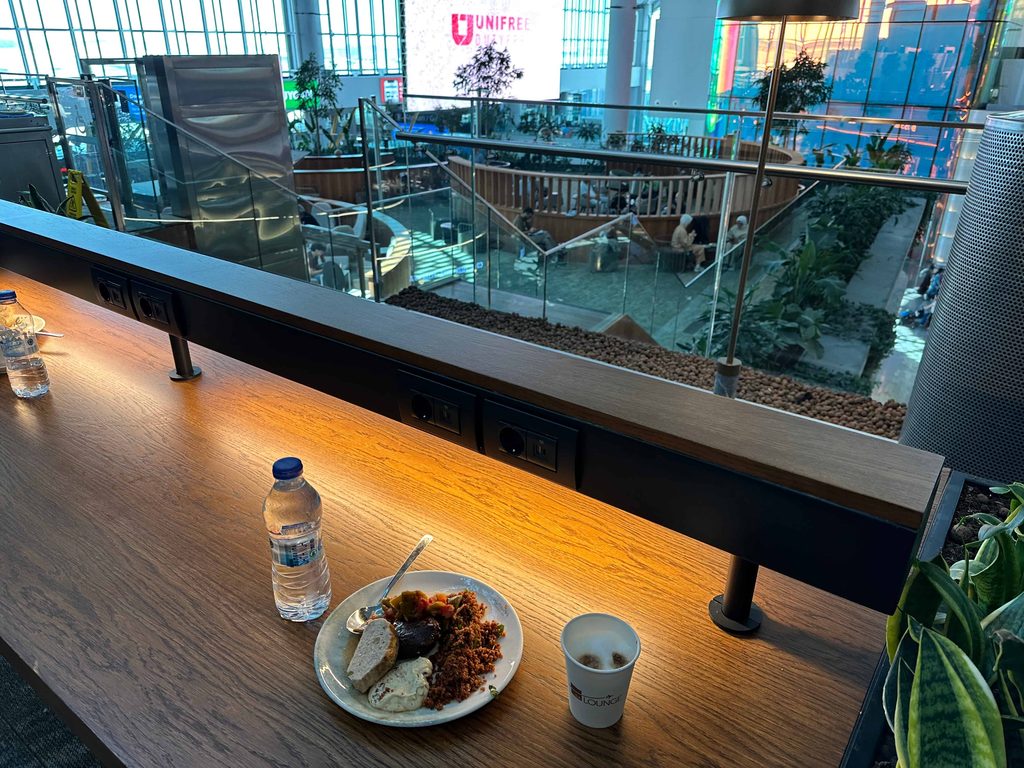 meal at the iga lounge in instabul ist airport apart of capital one venture x priority pass making it worth it