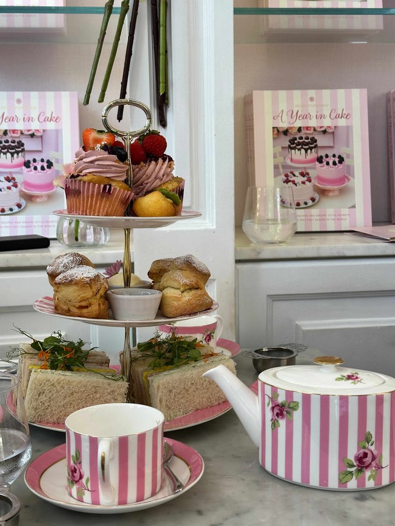 london afternoon tea at Peggy Porschen best london cafes in belgravia