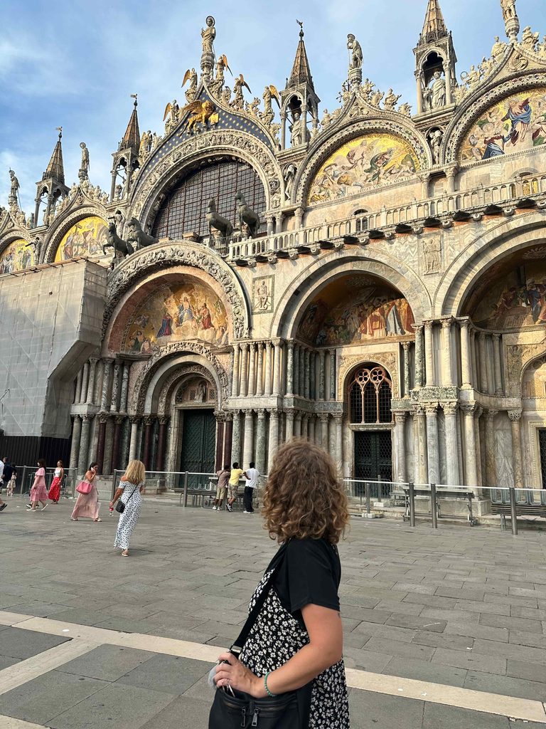 looking at St. Mark's Basilica from the front of the bulding
