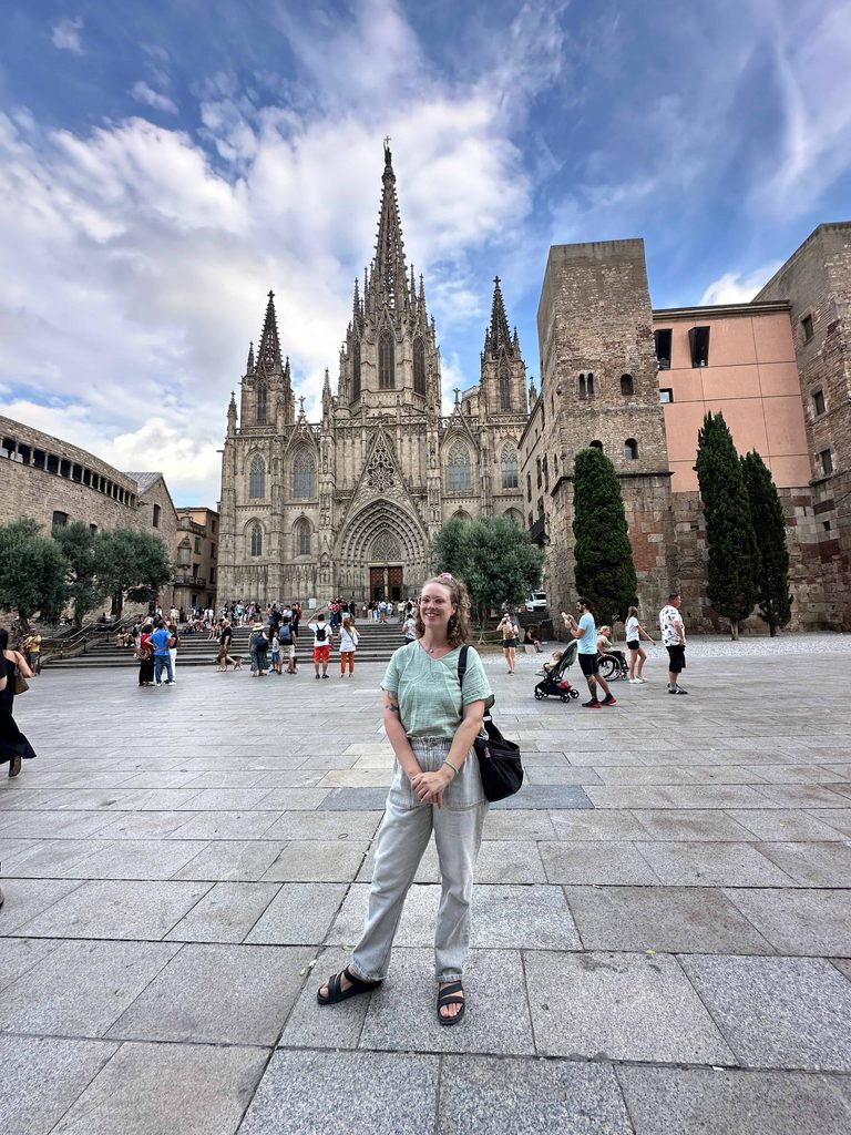 standing outside the barcelona cathedral a part of a two day barcelona itinerary