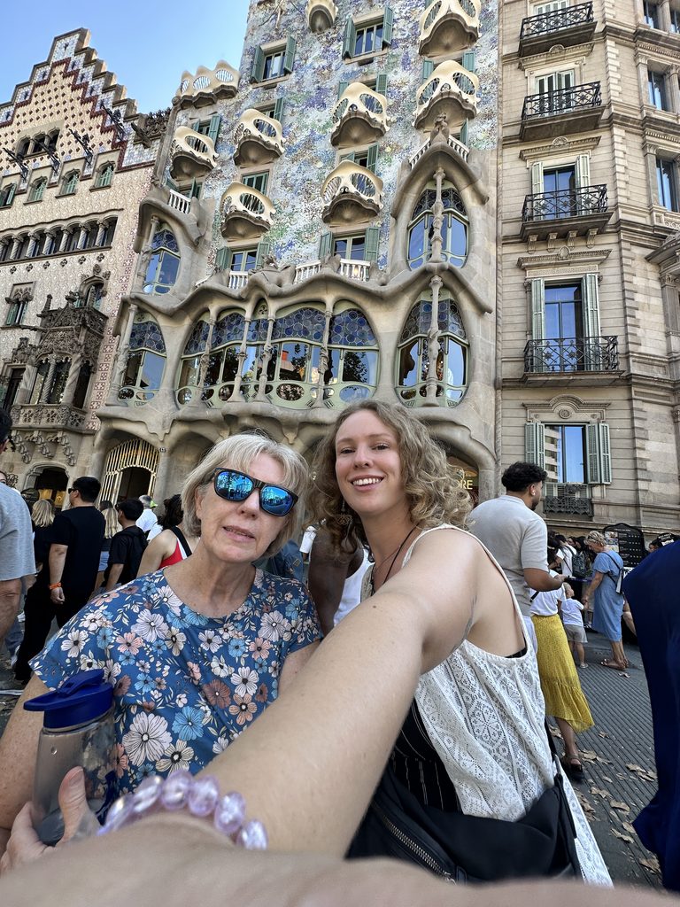 selfie outside of Casa Batlló on a two day trip itinerary in Barcelona