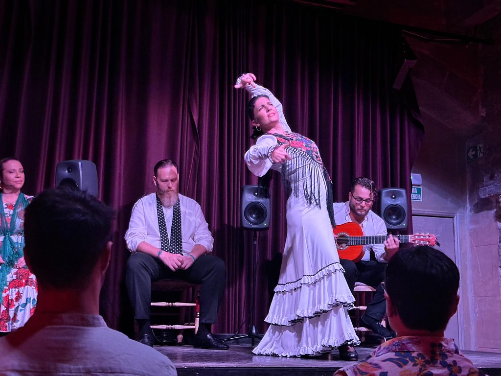 performer dances flamenco at a Flamenco Show at Palau Dalmases one of the best things for a first timer 4-day barcelona itinerary in