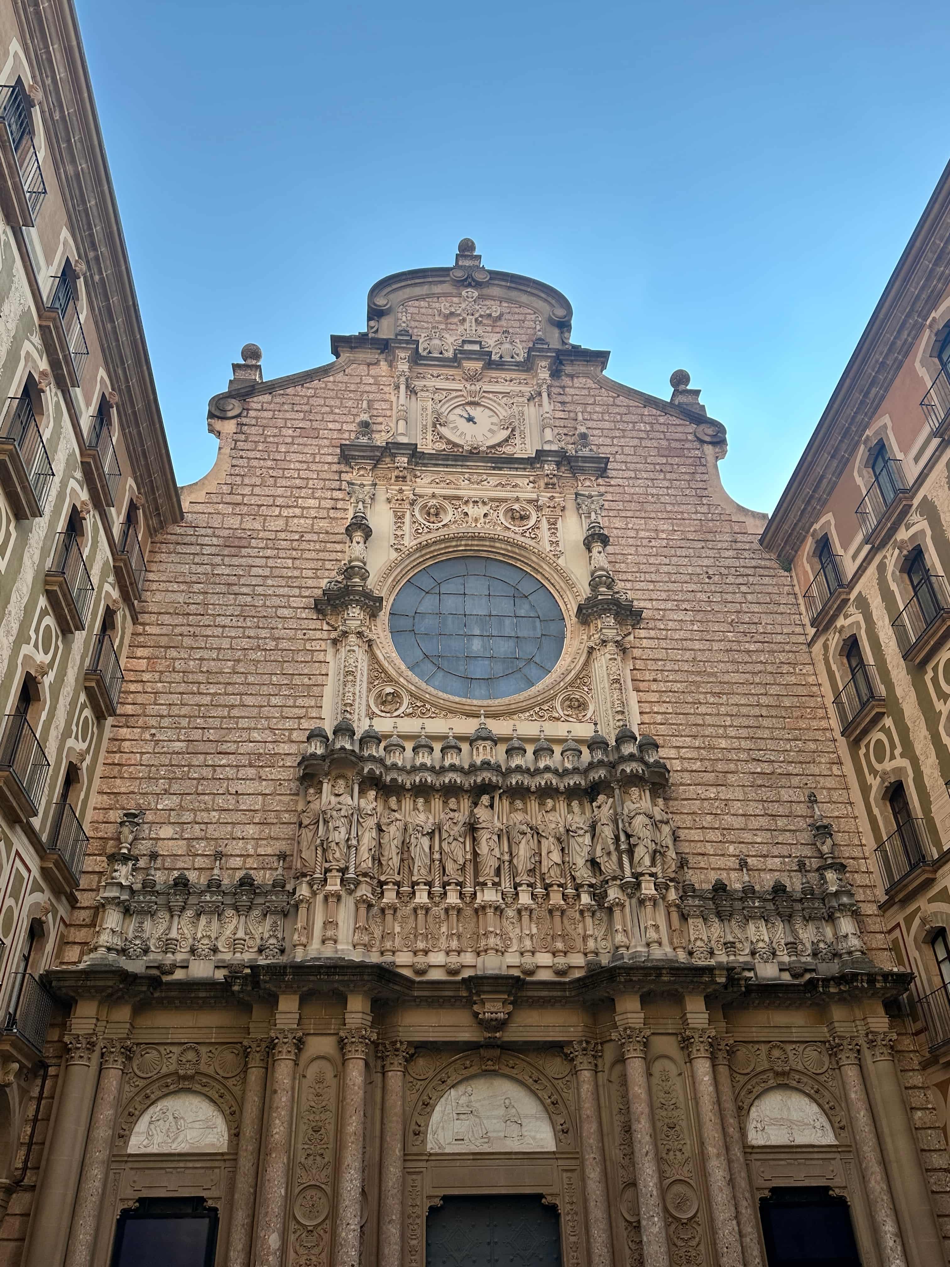 inside the courtyard of the Santa Maria Abbey in Montserrat