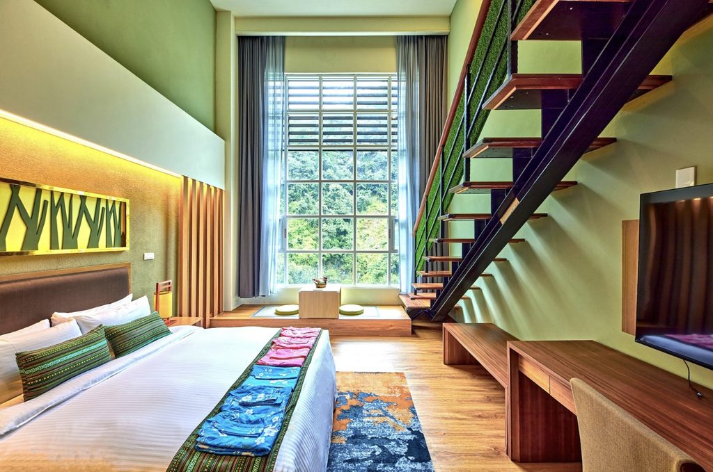 Uni Resort Ku Kuan hotel room with nature inspired design