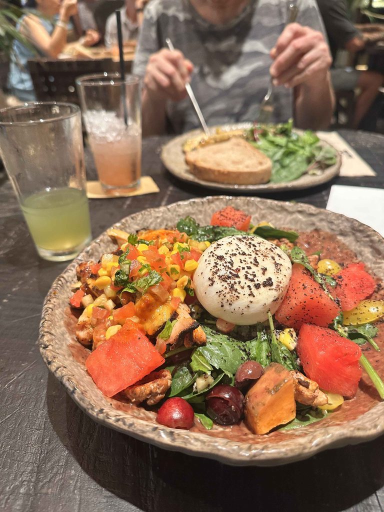 salad at honest greens in barcelona spain