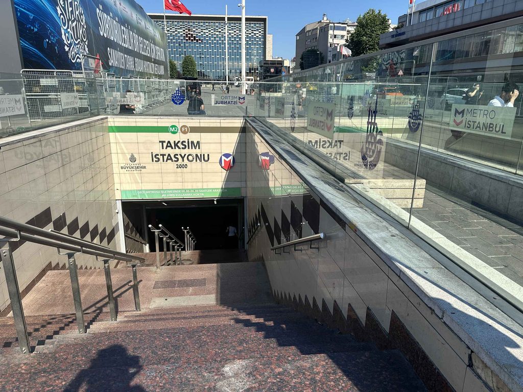 outside the taksim metro in istanbul near hotels to stay