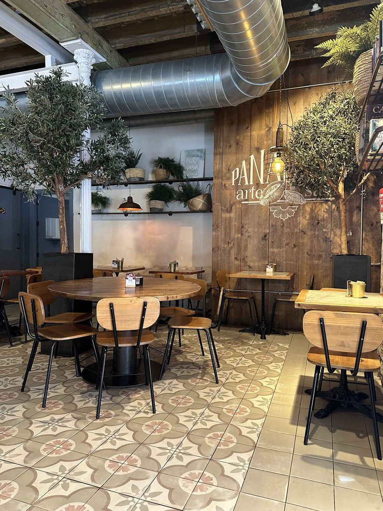 dining area at Alfonsito cafe with space for working