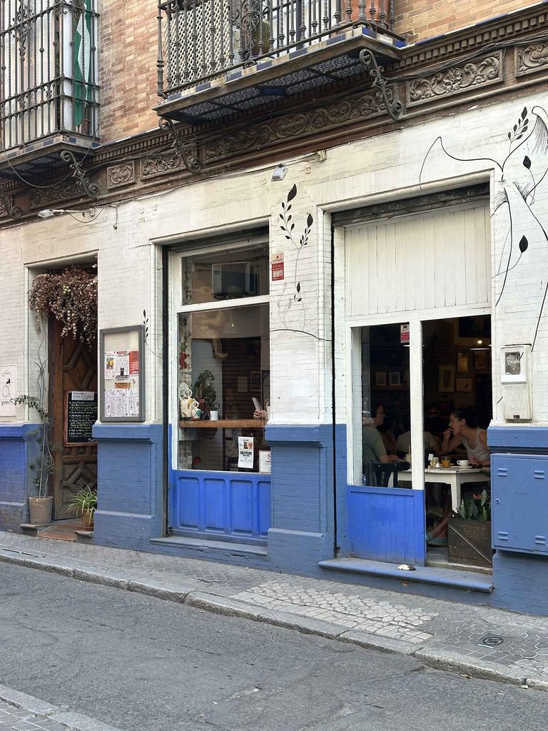 outside of la gata en bici in sevilla spain best affordable cheap cafes