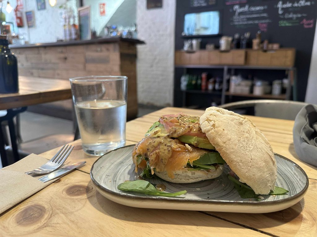 Almazen Cafe salmon sandwich in sevilla spain on of the best cafes