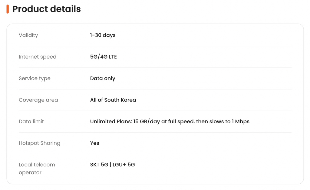 south korea esim specifics from klook for esim travel review